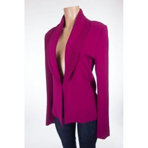 BRANDON MAXWELL Jacket 10 M Plum Petal-Lapel